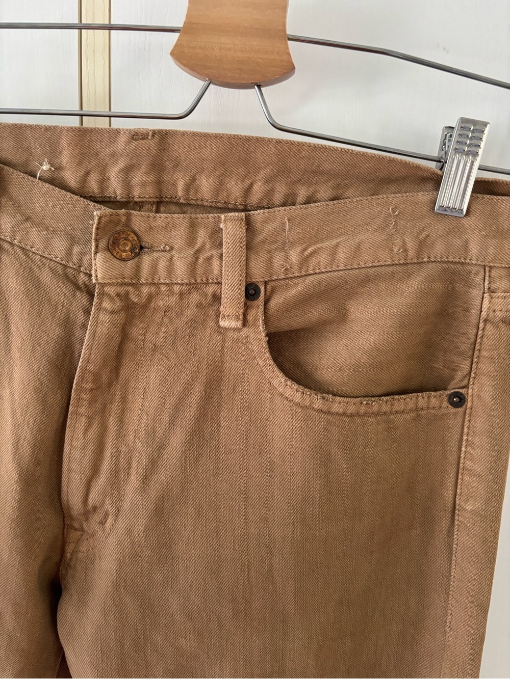Retired Ralph Lauren Denim & Supply Slim Fit Tan Jeans Men 34x34 USA Flag - Picture 14 of 16